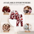 thumbnail image 6 of KLL Buffalo Plaid Love And Gnome Print Women's Long Sleeve Pajamas with Pants Sleepwear Loungewear 2 Set-Medium, 6 of 7