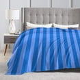 thumbnail image 5 of ZNDUO Lightweight Microfiber Bed Blanket, Blue Line Art Pattern Super Soft Flannel Cozy Throw Blankets, 50"x40", 5 of 8