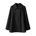 thumbnail image 5 of TGSLY Women's Wool Blend Swing Coat Soft Casual Collared Long Sleeve Jacket Loose Casual Solid Color Fall Winter Outerwear M, 5 of 10