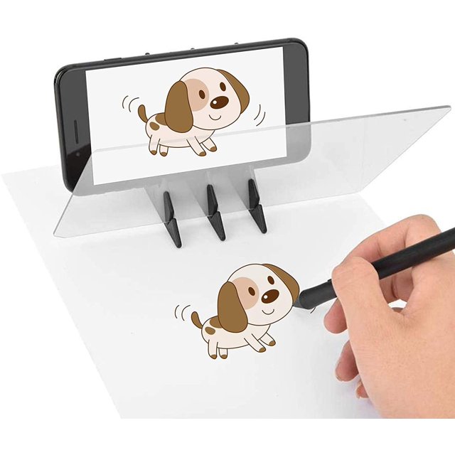 Optical Drawing Board, DIY Drawing Tracing Pad, Drawing Board Reflects Image on Phone or Tablet for Kids,Students,Sketching, Drawing
