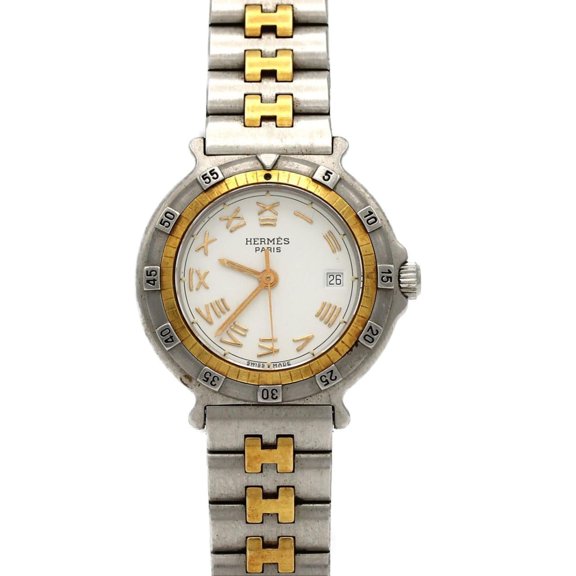 Pre-Owned Hermes Captain Nemo Combination Stainless Steel x Gold-Plated Quartz Watch