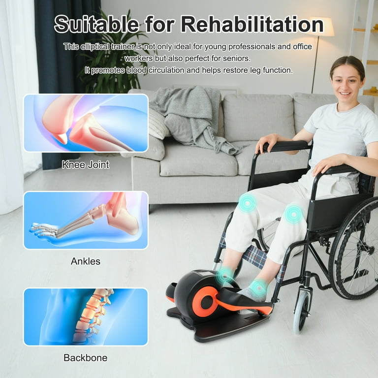 Under Desk Elliptical Machine Electric Ellipse Leg Exerciser While Sitting for Seniors Adults Leg Exerciser While Sitting Home Use Seated Ellipse