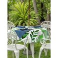 thumbnail image 3 of Outdoor Tablecloths with Umbrella Hole & Zipper, Green Leaves Round Tablecloth 54 Inch, Spring Plants Rustic Botanical Pastoral Waterproof Table Cloth, Patio/Pool/Picnic Table Covers, 3 of 8