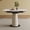 White 02, variant on Retractable Rock Slab Dining Table for Small Apartments, White Sintered Stone Expandable Square Table with Leather-Wrapped Stainless Steel Base, Space Saving Kitchen Table