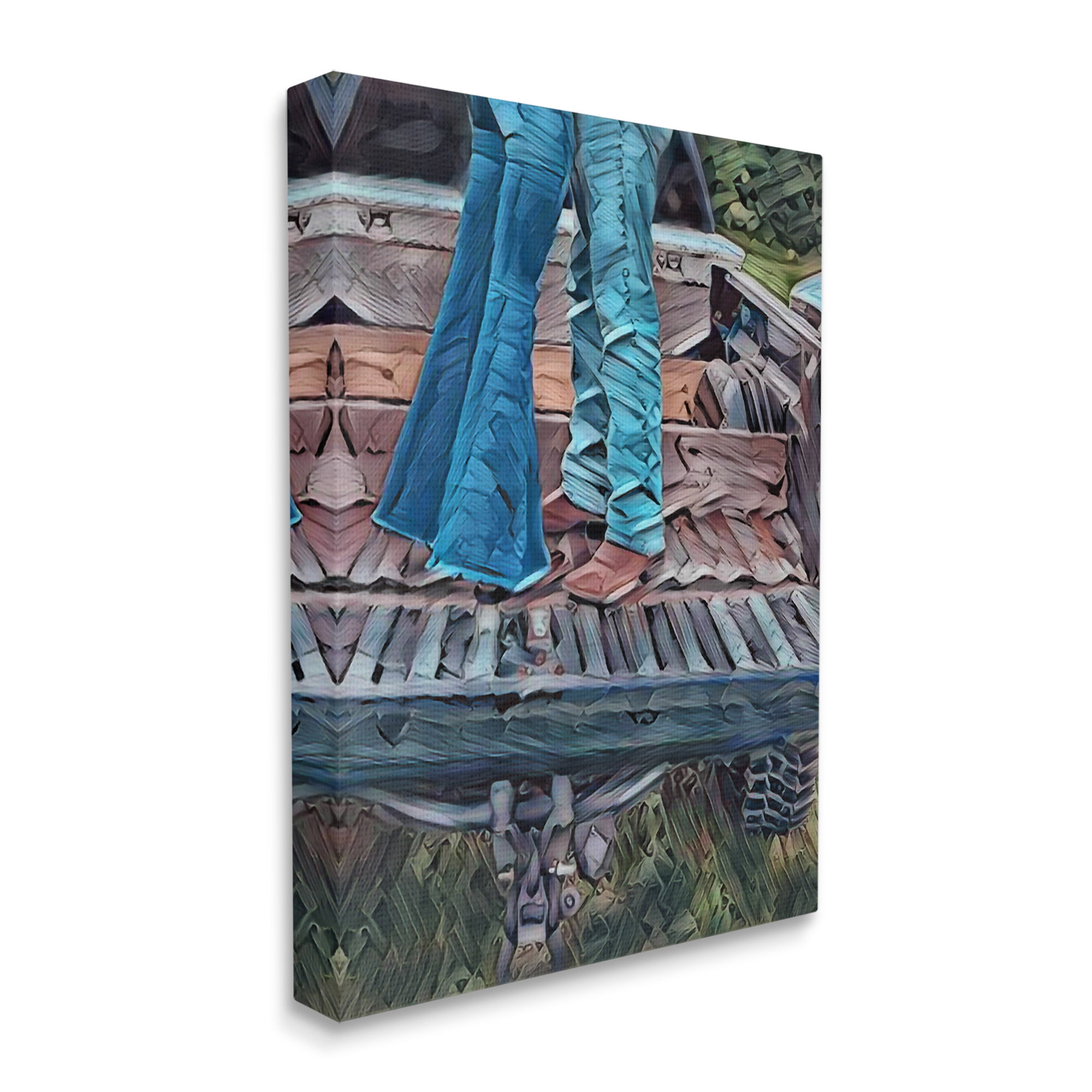 Stupell Industries Country Couple in Pickup Transportation Painting Gallery Wrapped Canvas Art Print Wall Art, 24 x 30