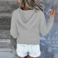 thumbnail image 6 of XMMSWDLA Women's Button Crop Sweatshirt Long Sleeve Stand Collar Drawstring Casual Pullover Top Vintage Sweatshirt Vintage Sweatshirt Gray L, 6 of 8