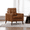 Brown, variant on Mid Century Modern Accent Chair,Faux Leather Button Tufted Club Chair with Arms, Upholstered Living Room Armchair, Brown