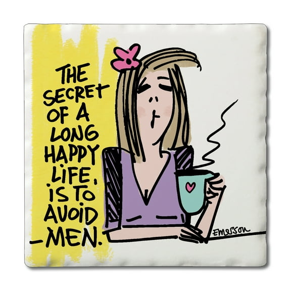 Thirstystone "Avoid Men" Single Tumbled Tile Coaster