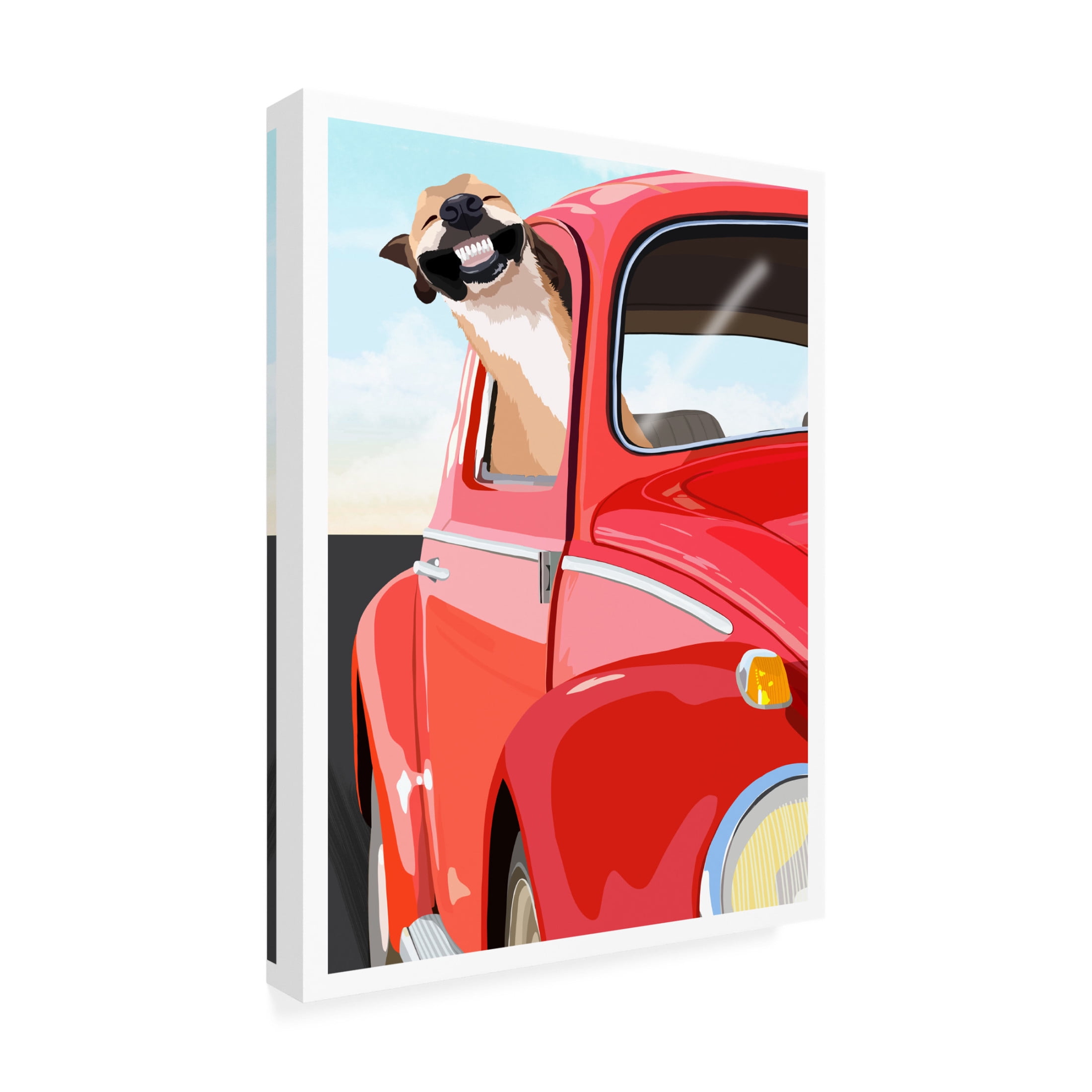 Canvas Wall Art - Bykammille 'Zoom Dog' Wall Art for Living Room, Bedroom, or Office Décor by Trademark Fine Art - 14 x 19 Inches