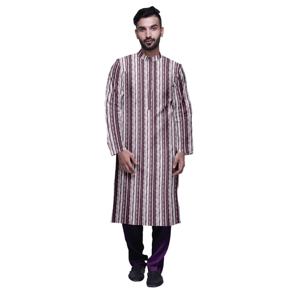 Atasi Printed Chinese Collar Casual Kurta With Churidar Mens Kurta Shirt