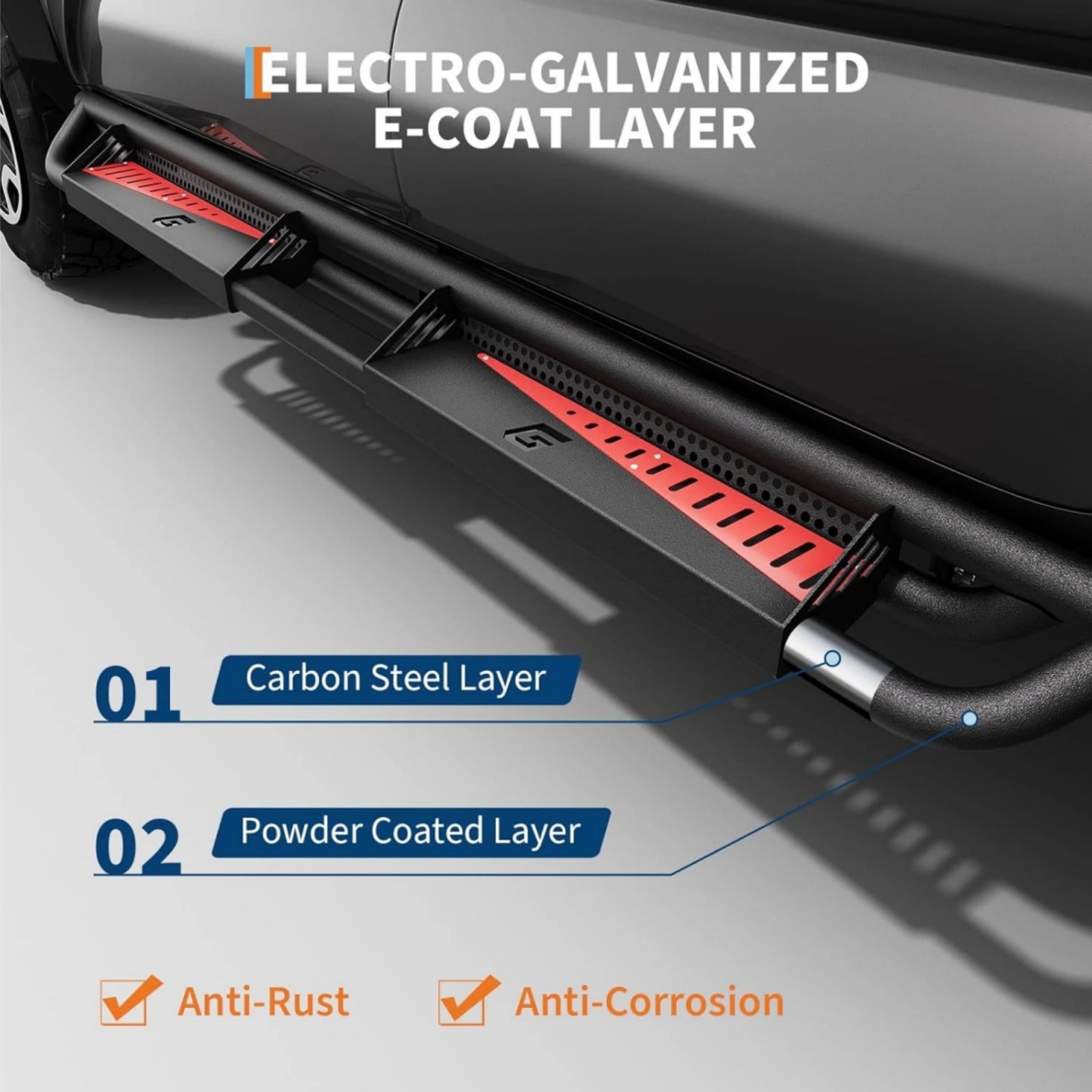 Ladcaser Running Boards Bolt-on Side Steps Nerf Bar Compatible for Dodge Ram 1500 Crew Cab 2009 2010 2011 2012 2013 2014 2015 2016 2017 2018