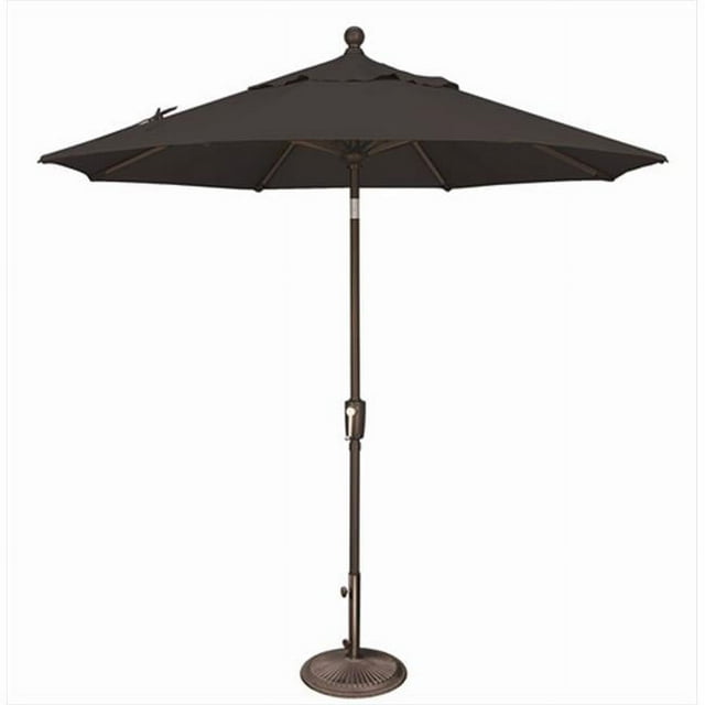 SimplyShade Parasol de Marché Octogonal de 7,5 Pi à Inclinaison par Bouton-Poussoir Noir