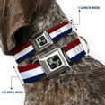 thumbnail image 2 of Buckle-Down Pet Collar, Dog Collar Metal Seatbelt Buckle, Stripes Red White Blue, 9.5 to 13 Inches 1.0 Inch Wide, 2 of 8