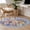 Gray Purple Lavender Purple Light Yellow, variant on Round Area Rug 3.3 Ft, Watercolor Flowers Washable Non-Slip Circle Carpet for Living Room/Bedroom, Farmhouse Spring Botanical Daisy Plants Low-Profile Small Kitchen Mats Collection Rugs for Indoor