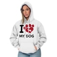 thumbnail image 4 of Love Dog Cute Paw Print Doggie Hoodie Sweatshirt Women Brisco Brands M, 4 of 5