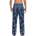 thumbnail image 7 of Men's Pajama Pants with Pockets Sleepwear Lounge Pants Stretch Casual Marble Navy Blue 20, 7 of 7