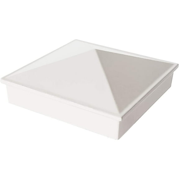 3" x 3" Aluminium Pyramid Post Cap for Metal Posts - Pressure Fit - White (DHPPC30WF)