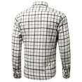 thumbnail image 3 of IROINNID Savings Shirt with Pocket for Men Autumn Slim Fit Long Sleeve Turndown Lattice Top Blouse Shirt,White, 3 of 3