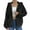 Black Coat for Women, variant on Women’s Hooded Fleece Cropped Jacket Texture Pouch Pocket Cozy for Loungewear Casual Dates Cold Seasons Blue XXL