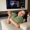 thumbnail image 4 of Green Valentines Pillow,Heart Pillow Decorative Throw Pillows,Heart Shaped Soft Fluffy Faux Fur Pillows for Women Valentine Anniversary Couch Bed Bedroom Room Home Decor Aesthetic,1PC,15.8"x13.8", 4 of 6