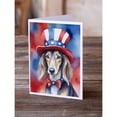 thumbnail image 2 of Saluki Patriotic American Greeting Cards Pack of 8 7 in x 5 in, 2 of 3