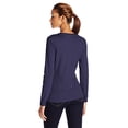 thumbnail image 2 of Hanes Womens Long-Sleeve V-Neck T-Shirt, 2XL, Navy, 2 of 3