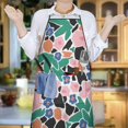 thumbnail image 6 of Pioneer Flower Floral Print Pattern Apron-Garden Aprons for Women with Pockets-Cotton Linen Waterproof Kitchen Cooking Gardening Aprons Adjustable for Kitchen,Cooking,BBQ and Salon 33x27 Inch, 6 of 7