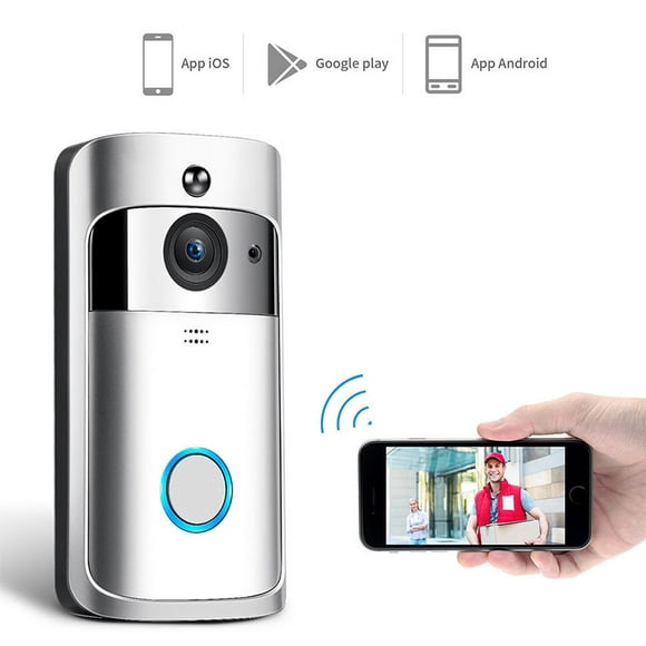Wireless WiFi DoorBell Smart Video Phone Door Visual Ring Intercom Secure Camera Silver