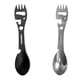 thumbnail image 3 of Advancent Conveniente vajilla multifuncional para acampar, juego de abridor de tenedor y cuchara, tenedor de fruta de acero inoxidable Sporks Kits de desorden para acampar negro, 3 of 6