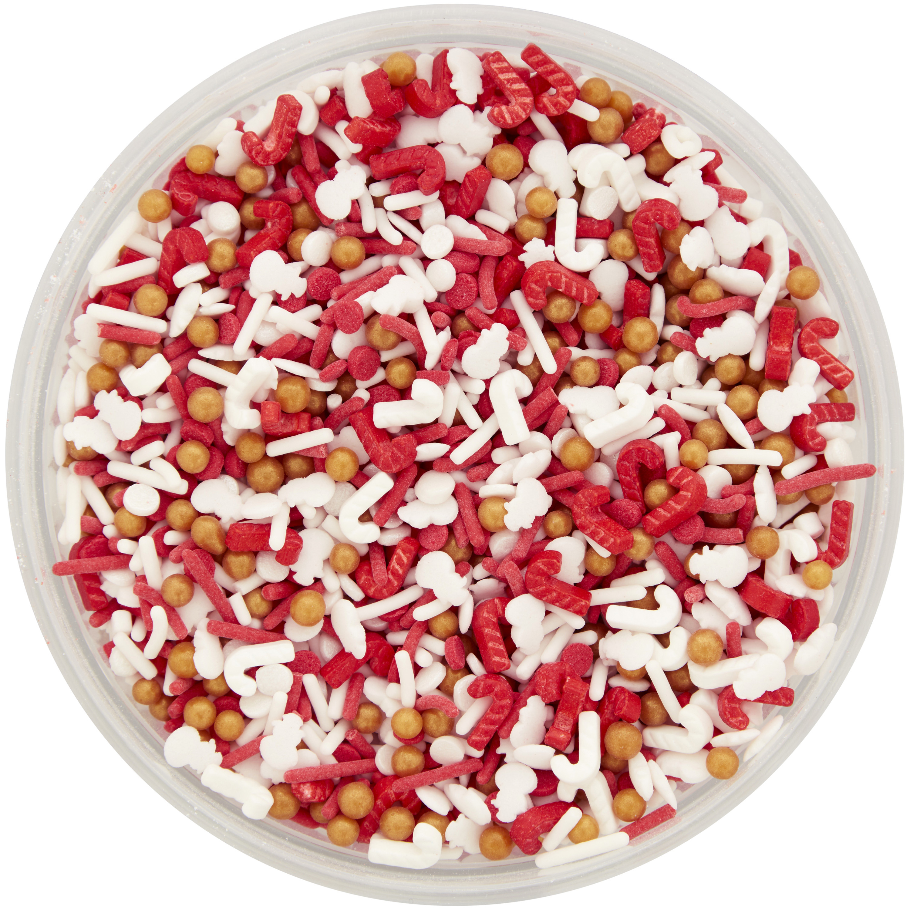 Great Value Red White and Gold Christmas Sprinkles Mix Tub, 10 oz.