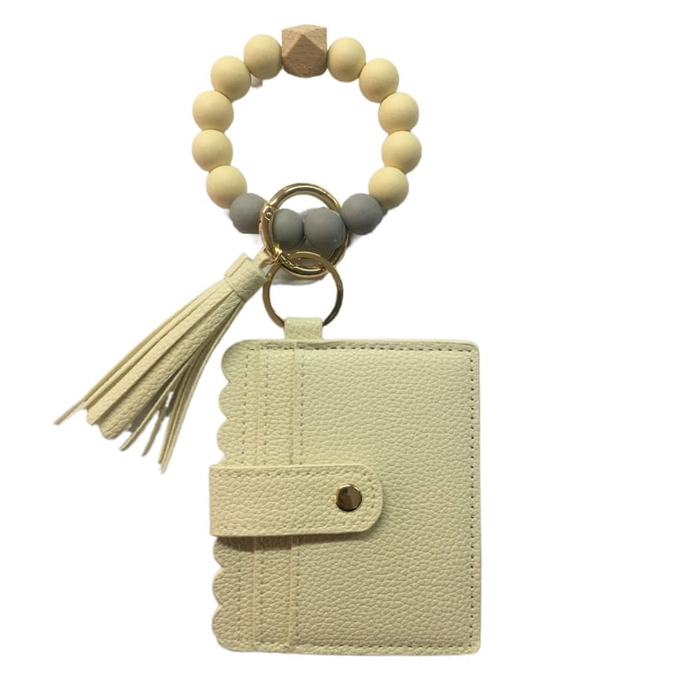 Wallet Wristlet Silicone Bead Tassel Keychains