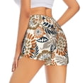 thumbnail image 2 of Uemuo Floral Paisley Pattern Women's Athletic Shorts High Waisted Running Shorts with Liner Pockets Gym Elastic Workout Shorts-Small, 2 of 9