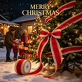 thumbnail image 5 of 5 Yards Christmas Wired Ribbon,Christmas Wired Edge Ribbons,2.48 inch Wide Christmas Wired Edge Decoration Ribbon,Burlap Wrapping Ribbon for Holiday Craft Wedding Decoration Wreaths Bow,Z-Brick Red, 5 of 7