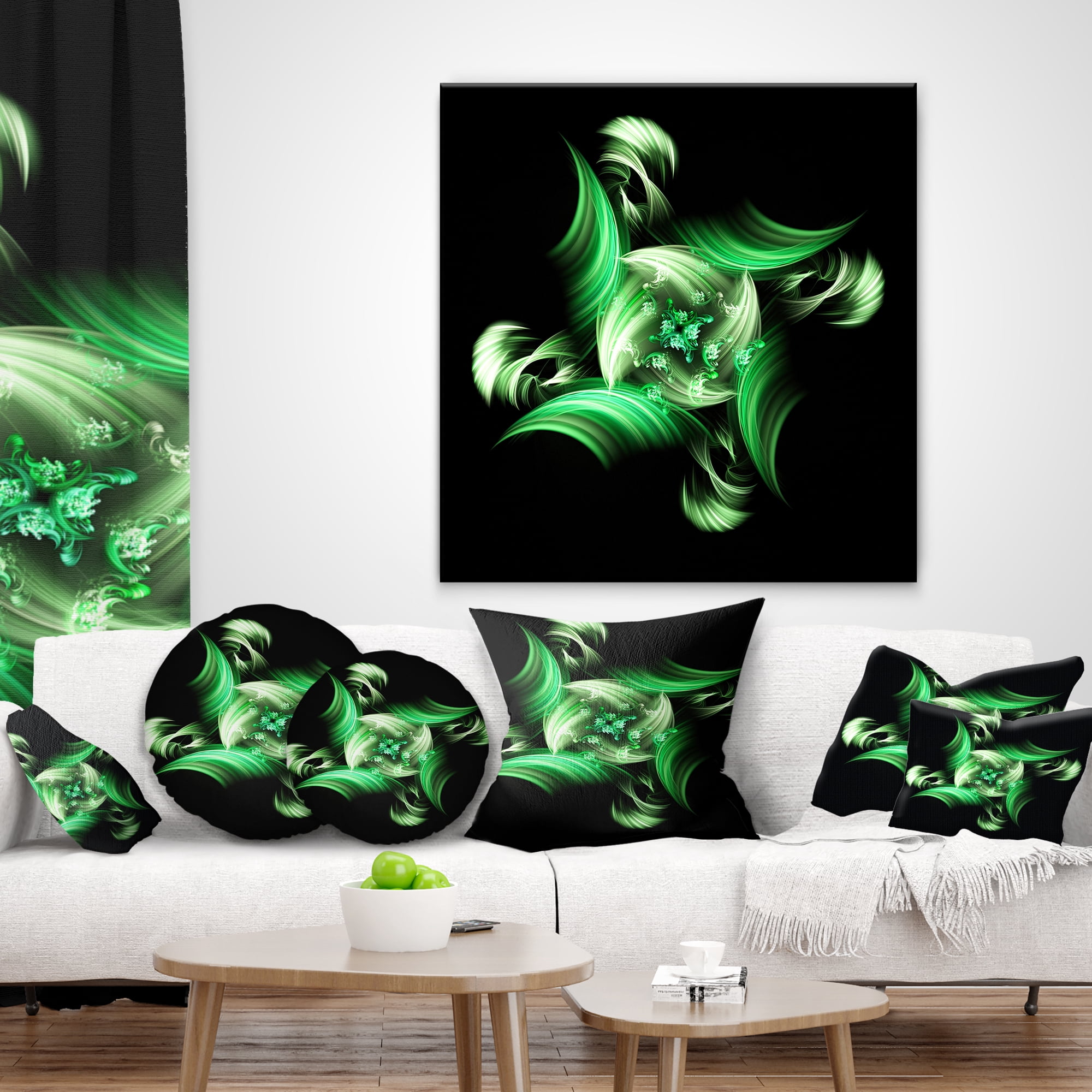 Designart 16" x 16" Green Polyester Throw Pillow