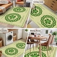 thumbnail image 5 of 2.7'x5' Area Rugs, St. Patrick's Day Indoor Outdoor Area Rug for Living Room Bedroom, Farmhouse Green Lucky Clovers Border Washable Bathroom Rugs Kitchen Floor Carpet Mats Home Decor Aesthetic, 5 of 8