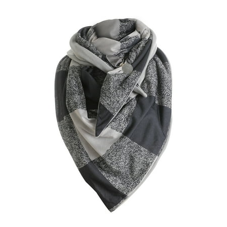 

YWDJ Scarfs for Women Winter Ladies Fashion Buckle Leopard Camouflage Print Double-sided Scarf Warm Bib Dark Gray 均码