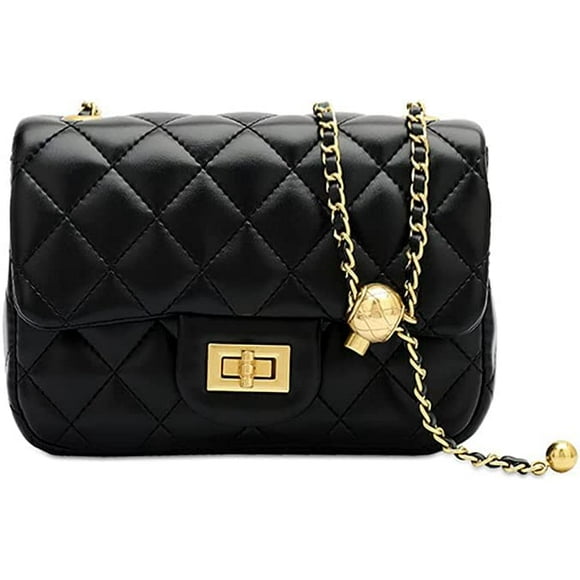 Designer Handbags Leather Clutch Small Quilted Purse Crossbody Bags for Women,black