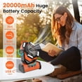 thumbnail image 2 of Portable Fan Rechargeable - 20000mAh   Fan with LED Lantern Portable Outdoor Tent Fans with Remote,Hook,Timer, 4 Speeds for Camping Tent Bedroom  Fishing Table, 2 of 6