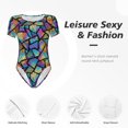 thumbnail image 4 of Balery Colored Glass1 Body de cuello redondo de manga corta para mujer Tops de manga corta Tops básicos-Small, 4 of 7