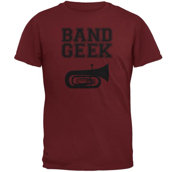 Band Geek Tuba Mens T Shirt Garnet Red X-LG