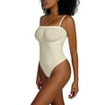 thumbnail image 4 of ZQUUVOU Shapewear Tummy Control for Women Seamless Bodysuit with Adjustable Straps Lightweight Body Shaper Suits White, 4 of 6