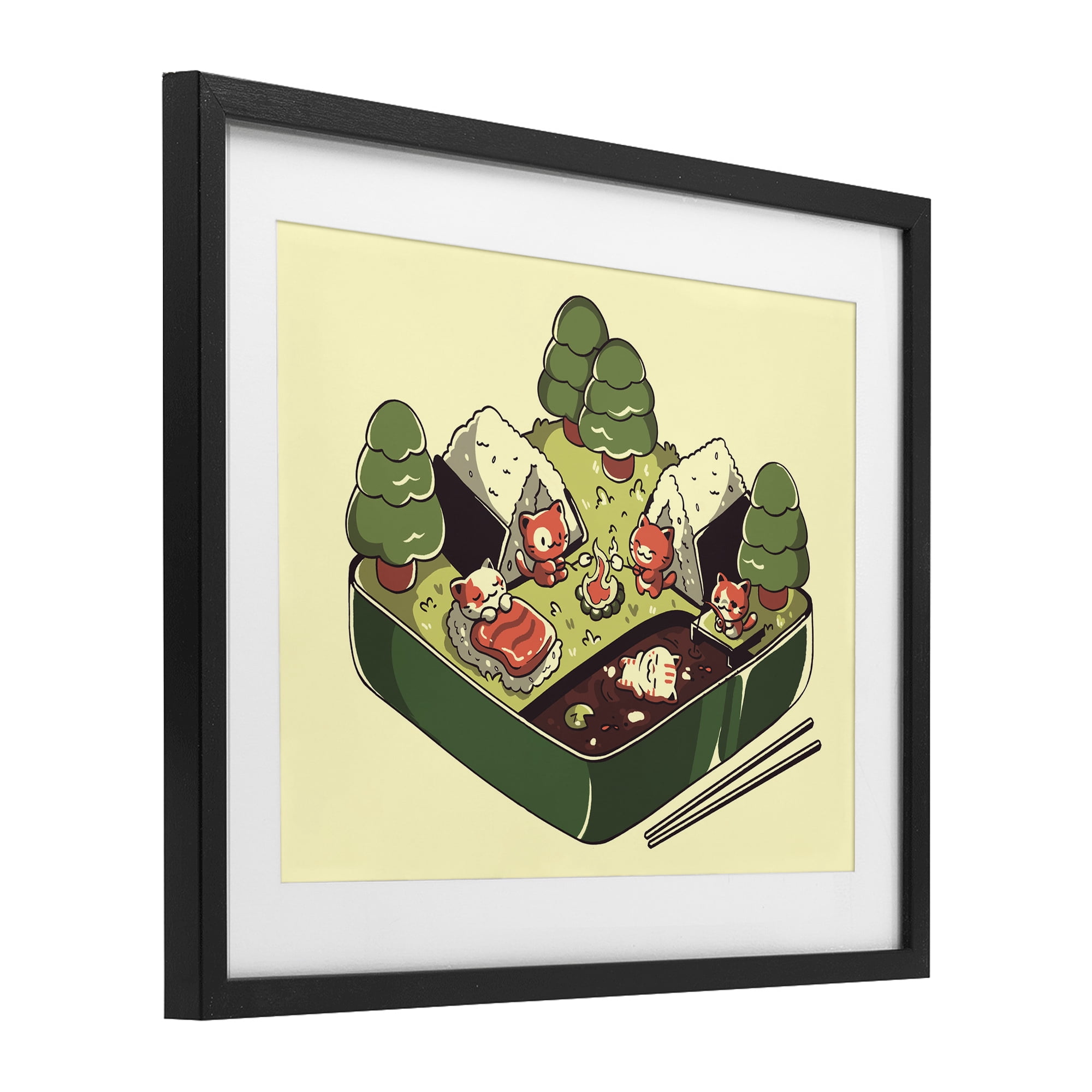 Stupell Industries Kawaii Sushi Camp Bento Black Framed Print Under Glass, design by Tobe Fonseca