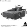 thumbnail image 6 of Oooh life Oversized Chaise Lounge Chair Indoor, Gray Plush Sleeper Sofa Bed with Cup Holders, 47" Extra Wide Floor Sofa Bed, No Assembly Lounge Seating, 6 of 7