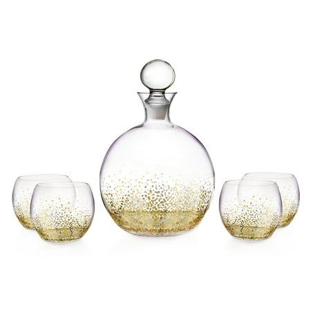 - Fitz Floyd Fitz and Floyd Luster Gold 5-piece Decanter Set