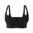 thumbnail image 4 of Large Bust Plus Size Bras for Women Full Coverage Push Up Soft Seamless Regular High Impact Sticky Bra Black, 4 of 7