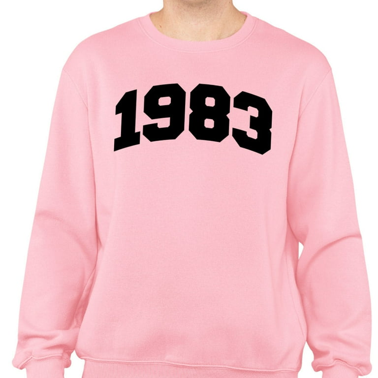 1983 College Style Sweatshirt Unisex Medium Pink - Walmart.com