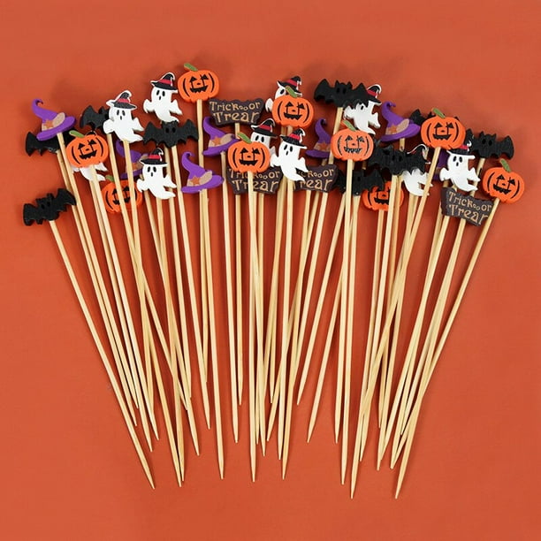 Palillo de dientes de bambú desechable para Halloween El Mercado de Encantos 50/100 piezas