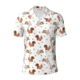 thumbnail image 2 of Daiia Rabbit And Squirrel Pattern Men’s Polo Shirts,Solid Deck Shirt,Classic Fit, Breathable Cotton Polo for Casual and Sport Wear-4X-Large, 2 of 7