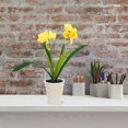 thumbnail image 4 of Narciso de dos cabezas, bonsái pequeño, adornos creativos, decoraciones de flores de simulación, macetas de plantas verdes de flores artificiales, 4 of 5