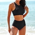 thumbnail image 2 of NICKSUN High Waisted Bikini Sets for Women, 2 Piece Swimsuit Women High Neck Bikinis Racerback Bathing Suits, 2 of 4